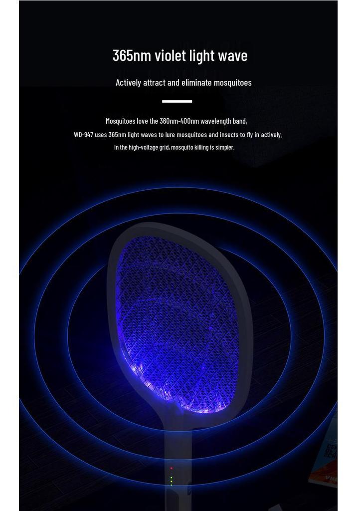 Rechargeable 2-in-1 Electric Mosquito and Fly Swatter with Lithium Battery and Automatic Charging