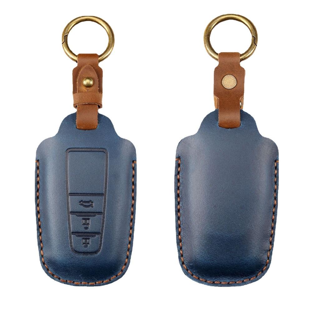 Genuine Leather Key Cover for Toyota Sienna Alphard Highlander Camry Previa Key Fob Protector