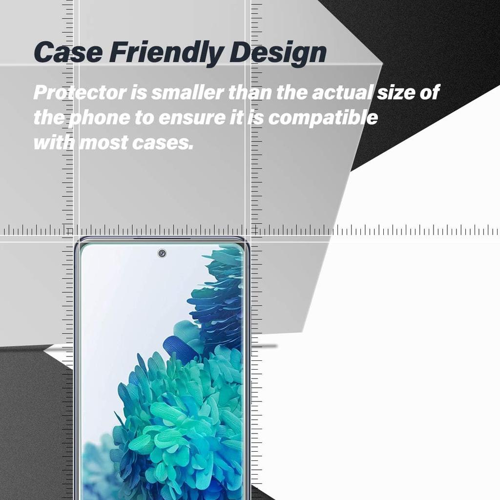 BIGFACE Galaxy S20 FE Tempered Glass Screen Protector + Camera Lens Protectors, 2 Pack, Anti-Bubble 3D Curved Accuracy Film