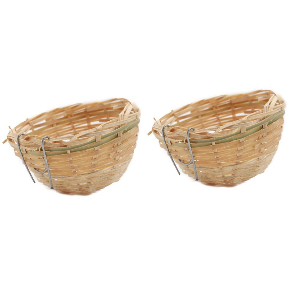 1/2/5Pcs Handmade Bird Rest Cave Cage 4inch Bamboo Breeding House Garden Home Decoration