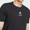 adidas Retro Sports Letter Logo Round Neck Slim Fit Striped Quick-Dry Short Sleeve T-Shirt Men Tops Black JJ1438