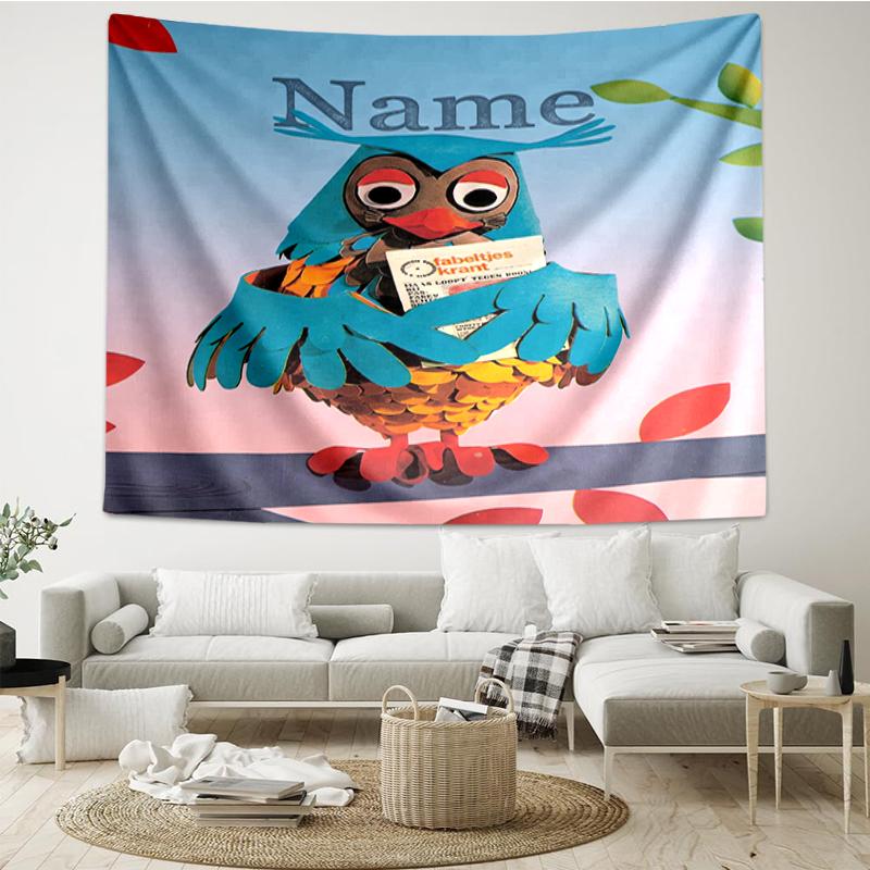 Custom Name de fabeltjeskrant Print Tapestry, Backdrop, Easy Setup, Ideal for Bedroom, Office & Living Room, with Aesthetic Wall Hanging Decor.
