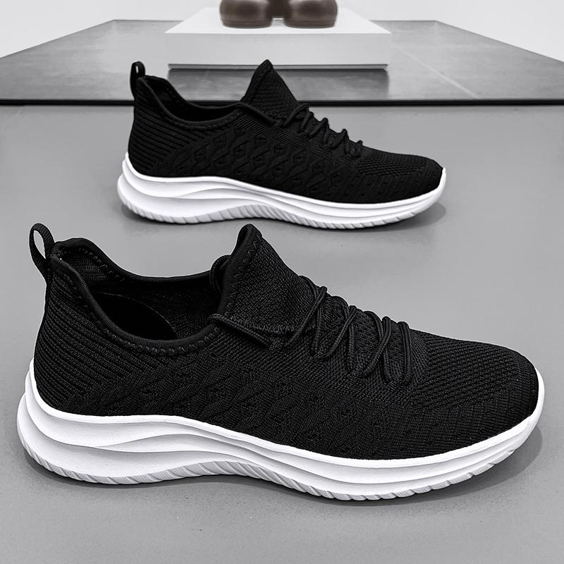 Fashion Women's Breathable Mesh Sneakers Flat Shoes One Foot Kick Outdoor Thick Soled Casual Hiking Anti Slip White Sports Shoes for Men