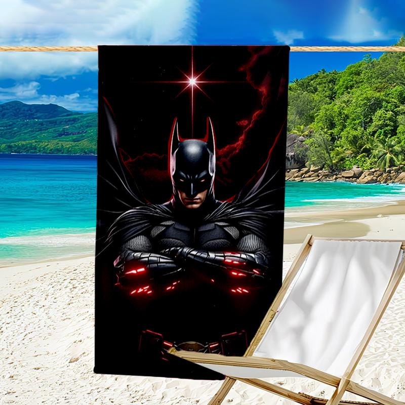 Asciugamano da Spiaggia Il Cavaliere Oscuro - Morbido, Assorbente in Microfibra, Leggero, Ideale per la Spiaggia, Feste, Viaggi, Campeggio, Regali per Fan