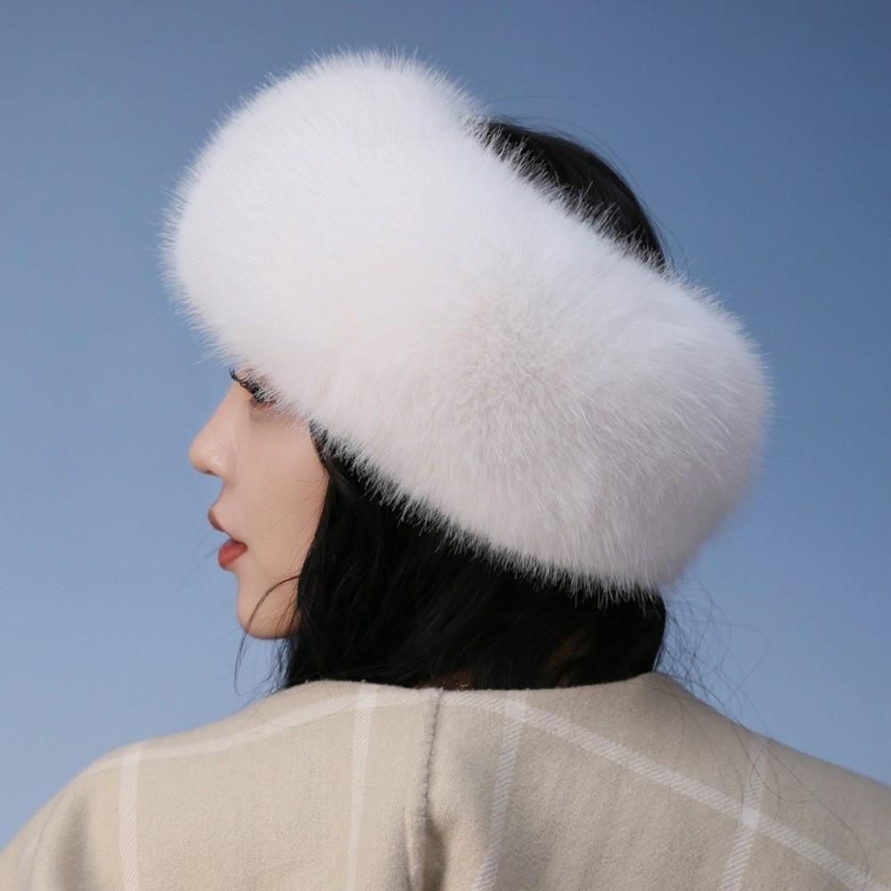 Thick Winter Hat Imitation Fox Fur Wide Headwrap Fashion Elastic Ski Hats  Winter