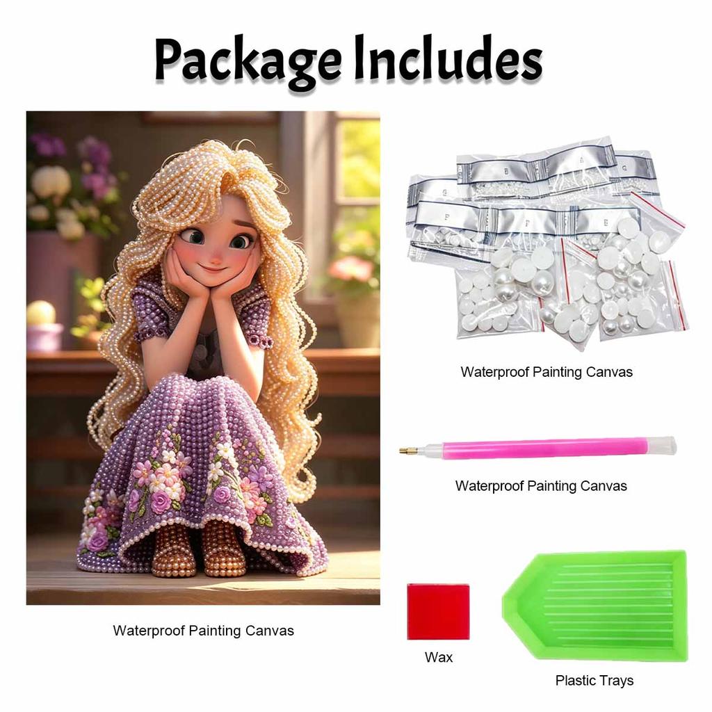 Disney Pearl Painting Handmade Rapunzel Pearl Kit Home Decoration Painting Flower Dress Art Craft Decor.