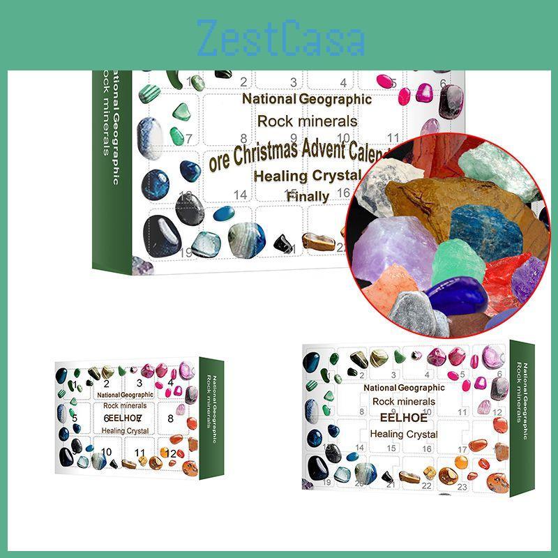 Christmas Advent Calendar For Kids With Healing Crystal Stones Gift Set**