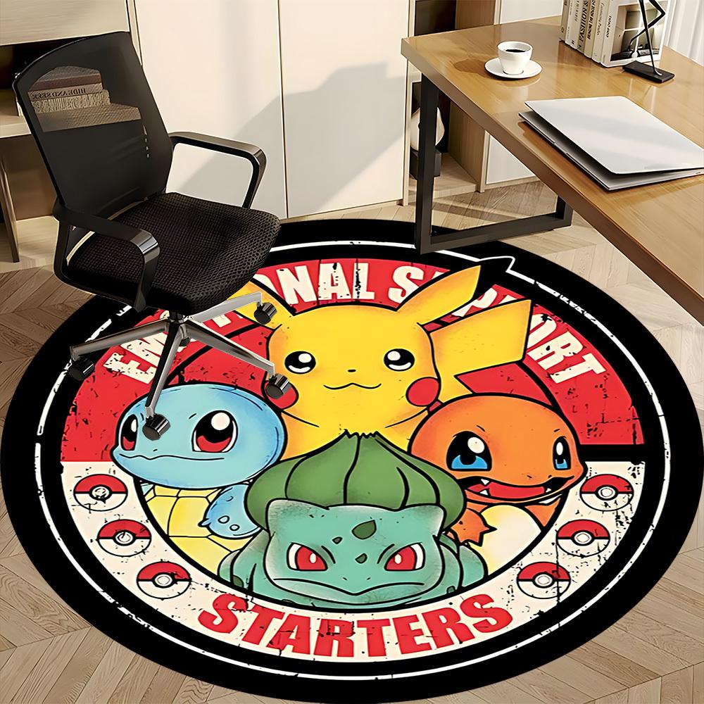 1pz Tappeto Rotondo Ufficio Starter Pokémon, Sotto Sedie da Ufficio Camera da Letto Soggiorno Arredamento Casa a0926129