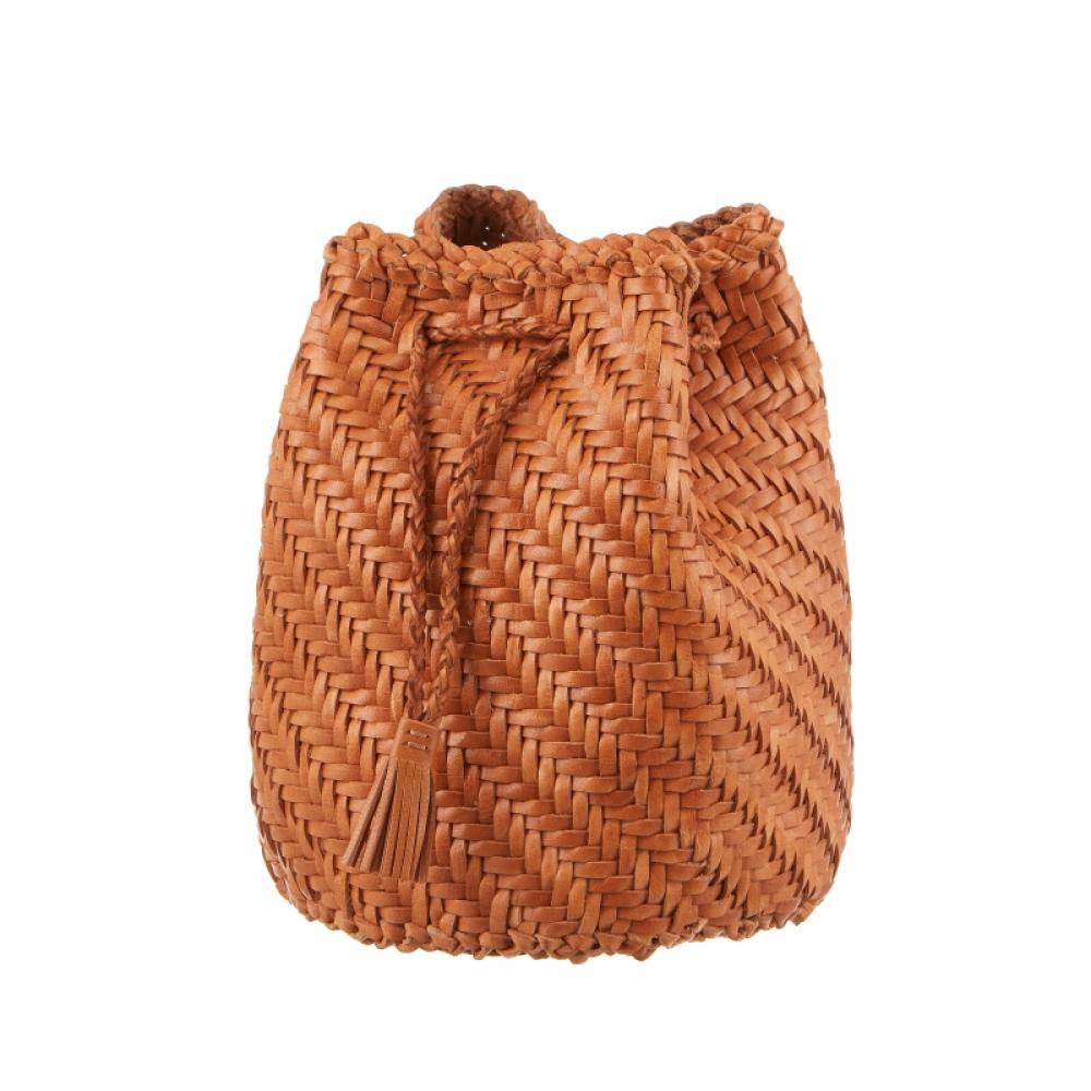 Dragon Diffusion 8838 Cuoio Pom Pom Double Jump Shoulder Bag