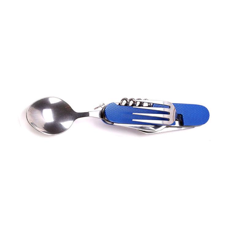 Ensemble de couverts pliants multifonctionnels d'extérieur 6 pièces: Couteau, Fourchette, Cuillère - Détachable & Portable Cadeau