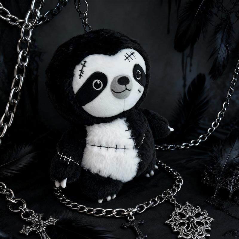 Sloth Plush Toys Dark Series Toys Halloween Party Atmosphere Decorations Funny Realistic Decorative Ornament Gift For Friend