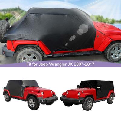 Waterproof All Weather Windshield Sunshade Leather Car Cover Fit for Jeep Wrangler JK JL 4-Door Version Exterior Accessories