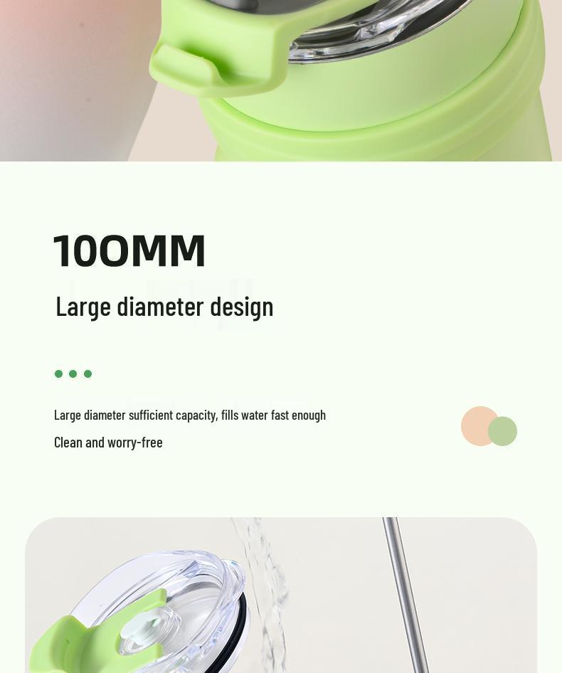 Big Mac Ice King Stainless Steel Insulated Coffee Cup, Large Capacity Summer Straw Cup