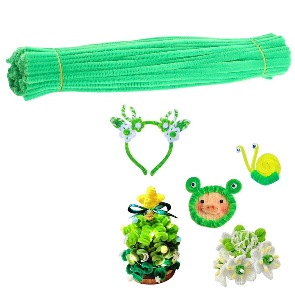 40 Colors Chenille Stems 100pcs Pipe Cleaners Plush Tinsel Stem Wired Sticks Twist Stick Hair Strip DIY Craft Educational Toys