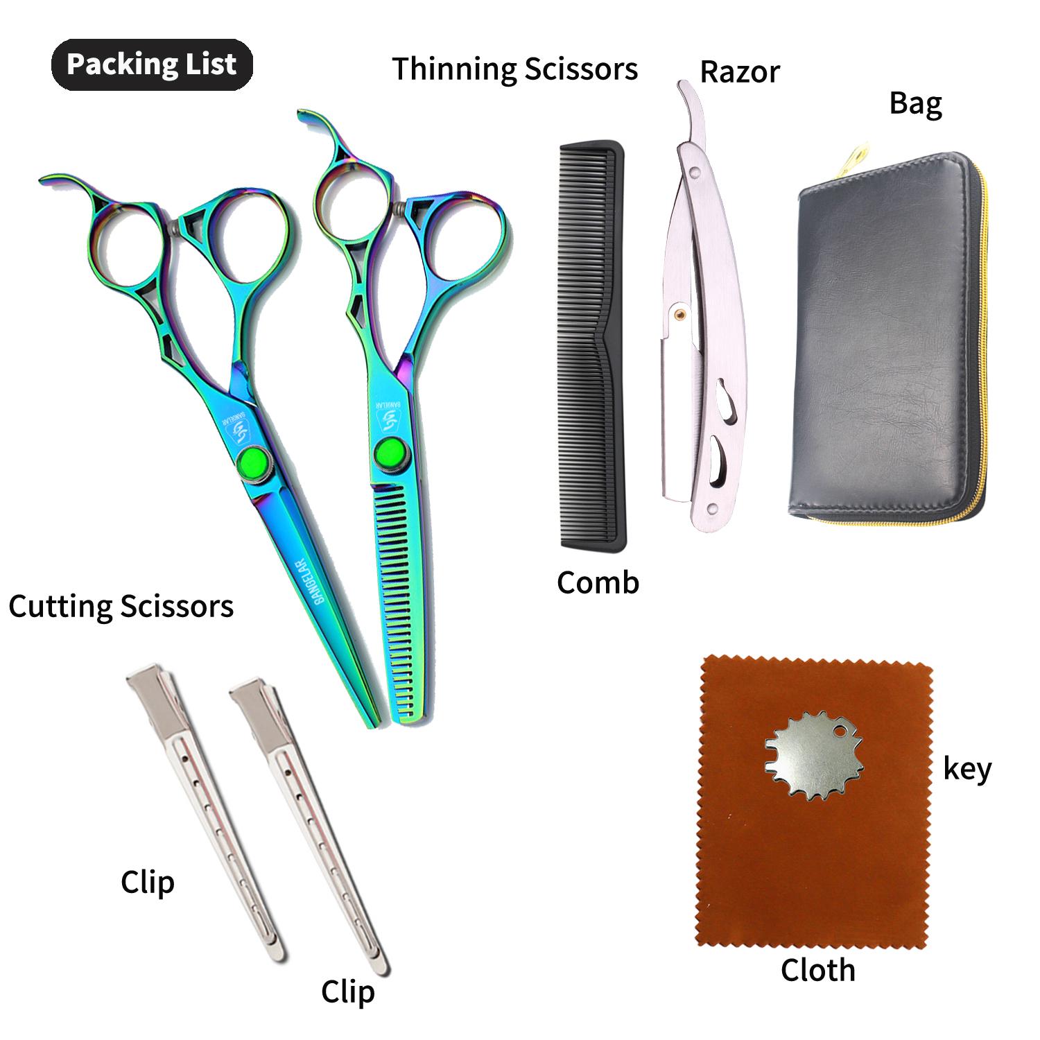 

Sangelar Green 6-дюймовый набор ножниц для волос, профессиональный парикмахерский набор, профессиональные персональные домашние парикмахерские ножницы, набор инструментов 6 inch зелёный