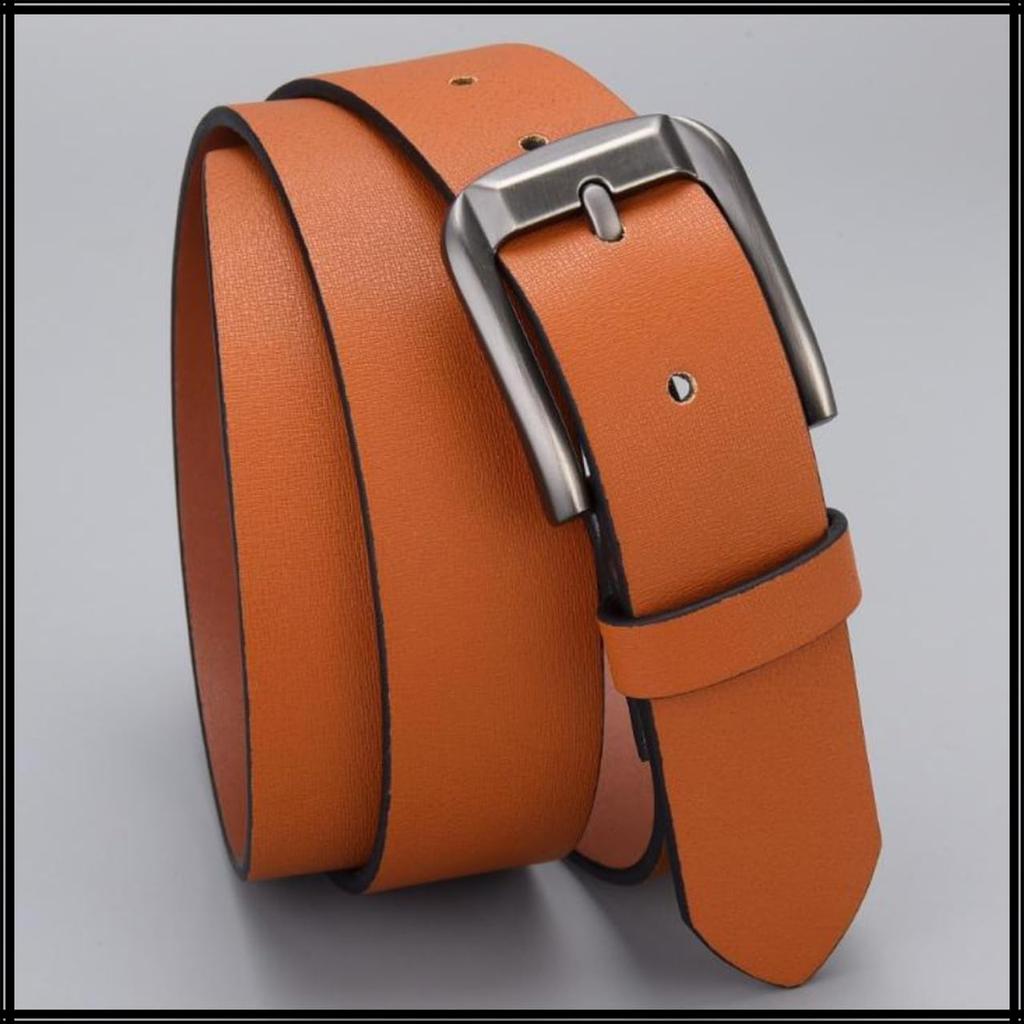 [White Fang] Casual Belt with Pin Buckle, Simple, Durable, Wide, Simple, Business, Men's BTA256 (Brown)
