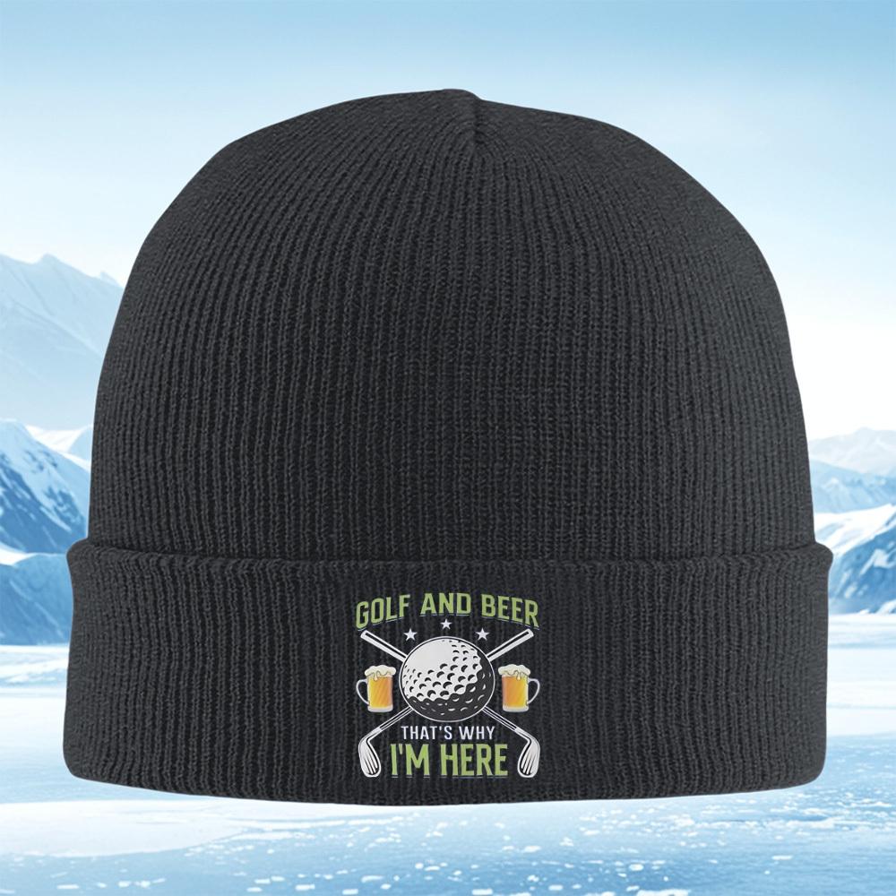 Golf beer club ball star drinks Men Women Unisex Knitted Hat Beanie Pullover Cap Winter Thermal Warm Christmas Outdoor Cycling H