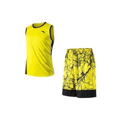Quick-Dry Short Sleeve Basketball Set Men Sets Yellow 152121203-2