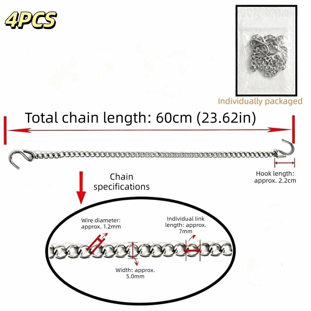 Strengthened Metal Hanging Chain Strong Bearing Capacity Hanging Chain with Hooks Outdoor