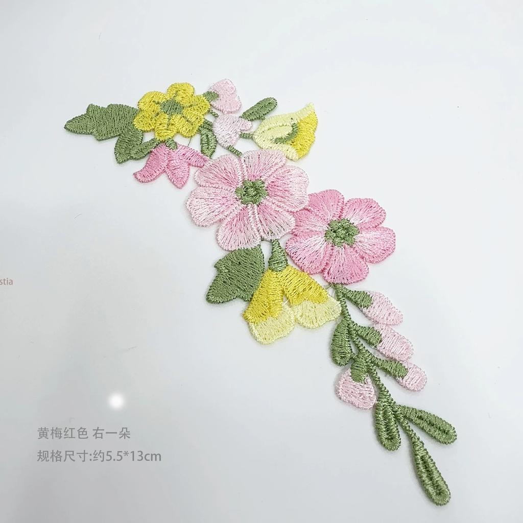 1pair New flower embroidery parches de ropa,DIY Cheongsam Performance Clothing accessories patch