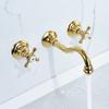 Bathroom Basin Faucet Concealed Wall Mounted Faucet Tap Dual Handle Hot and Cold Water Bath Bathroom Antique Mixer Tap