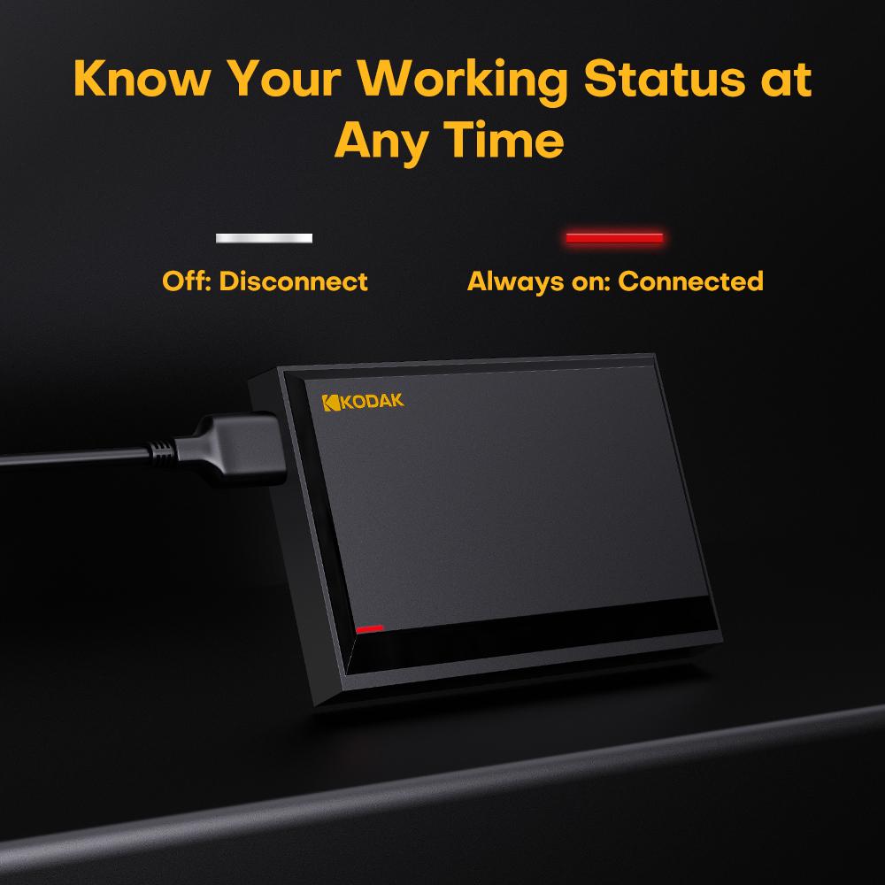 Kodak P190 Portable External Hard Drive HDD 500GB 1TB 2TB USB 3.0 Mechanical Mobile Disk for PC Laptop Gaming Storage