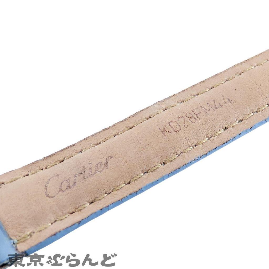 Used Cartier CARTIER Genuine Leather Belt KD28FM44 Pastel Blue Alligator Leather 13mm Replacement Strap for Tanks, Etc. Watch Strap for Women
