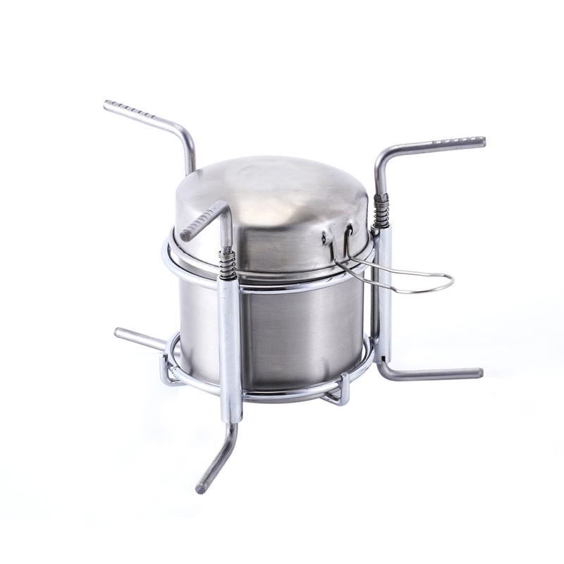Outdoor Stainless Steel Alcohol Stove, Portable Liquid Fuel Camp Stove, Picnic Cookware Hot Pot