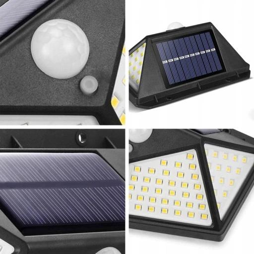 Lampa Solarna 100 Led Czujnik Ruchu Zmierzchu Na Elewacje Dom Lampe
