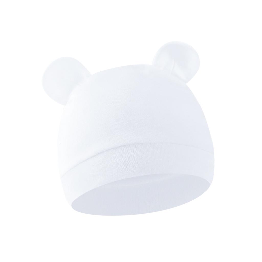 Newborn Baby Solid Color Single Layer Mickey Hat Cute Ear Pullover Cap for Baby Boys Girls