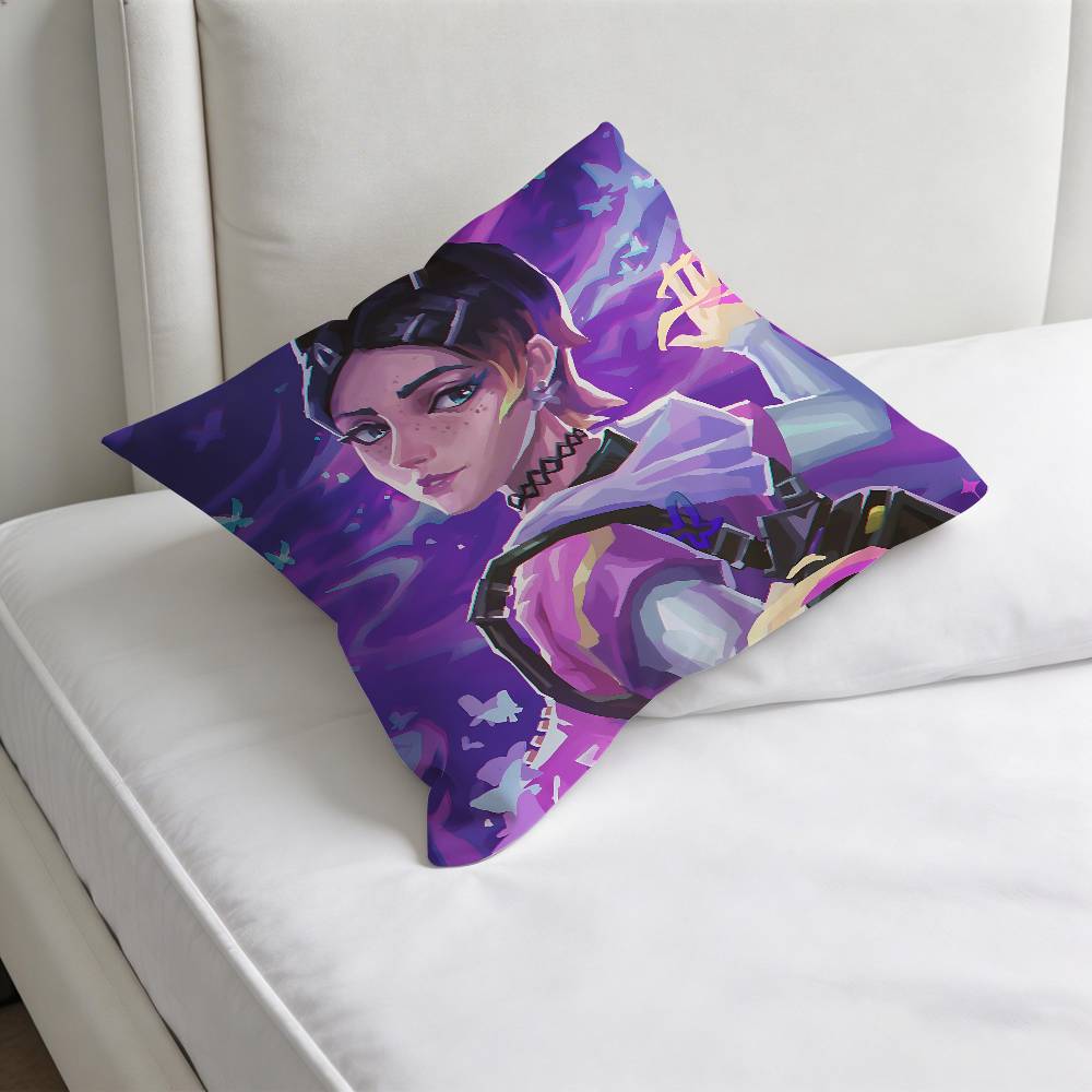 HOT Game VValorantS Decorative Square Pillow Cover Modern Cushion Case for Living Room Bedroom