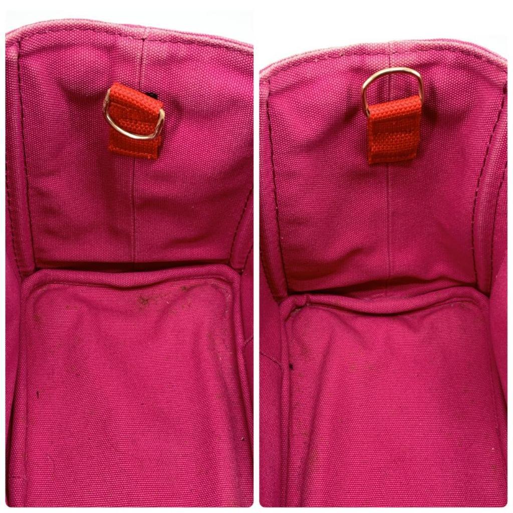 PRADA Canapa Mini Handbag Tote Shoulder Bag Canvas 2WAY Pink Logo Jacquard Women's