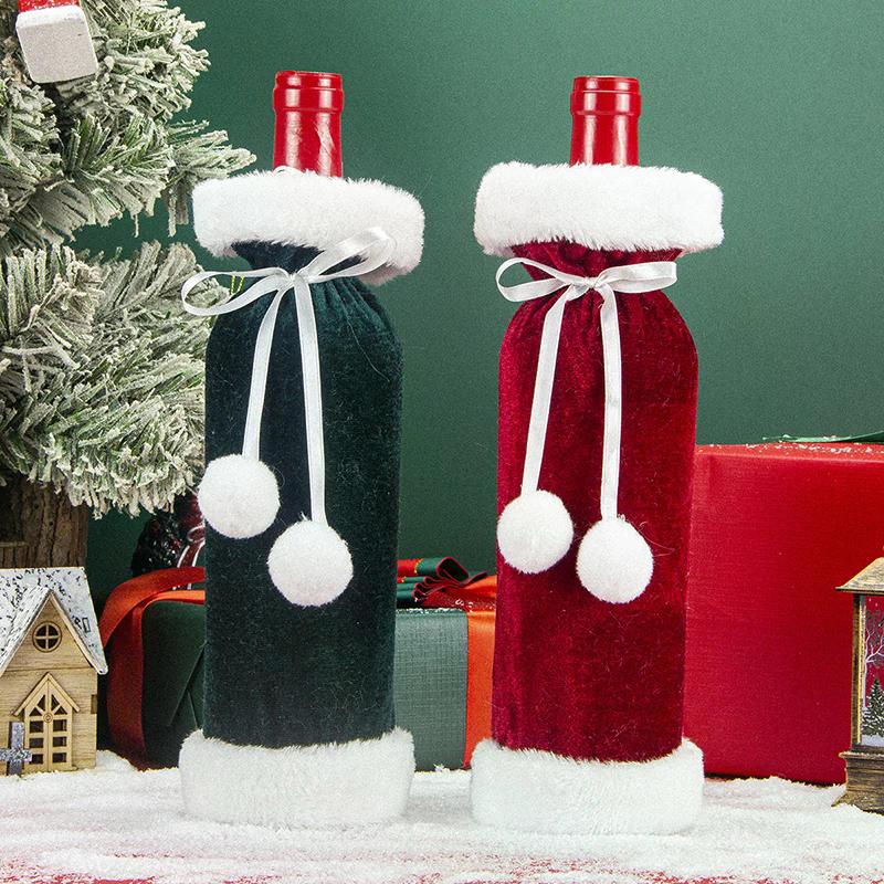 Wine Christmas Bag, Wine Bottle Gift Bag, Reusable Wine Bottle Covers For Xmas Christmas Wedding Birthday Holiday Party Decor