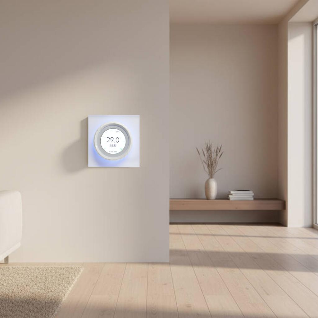 Smart WiFi Thermostat for Electric Heating, 16A Programmable Digital Temperature Controller with 1.6 Screen, DayCelsiusWeekCelsiusRoom TemperatureCel