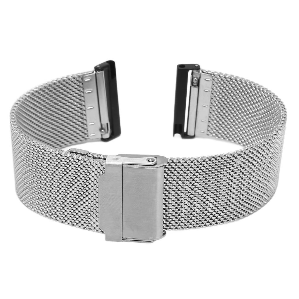 Pulseira de Relógio 24mm Aço Inoxidável Malha Pulseira Ajustável Para Suunto Spartan HR 7/D5i Prata