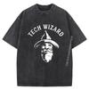 Tech Wizard Cool Technology I T Computer Whiz Techie Geek Graphic Shirts Men's Cotton Breathable Washed T-Shirt