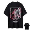 Anime Útok titánů Tričko Křídla svobody Růžový potisk třešňových květů Potisk na zádech, Unisex Bavlna Volné Pohodlné Streetwear Dámské a pánské tričko