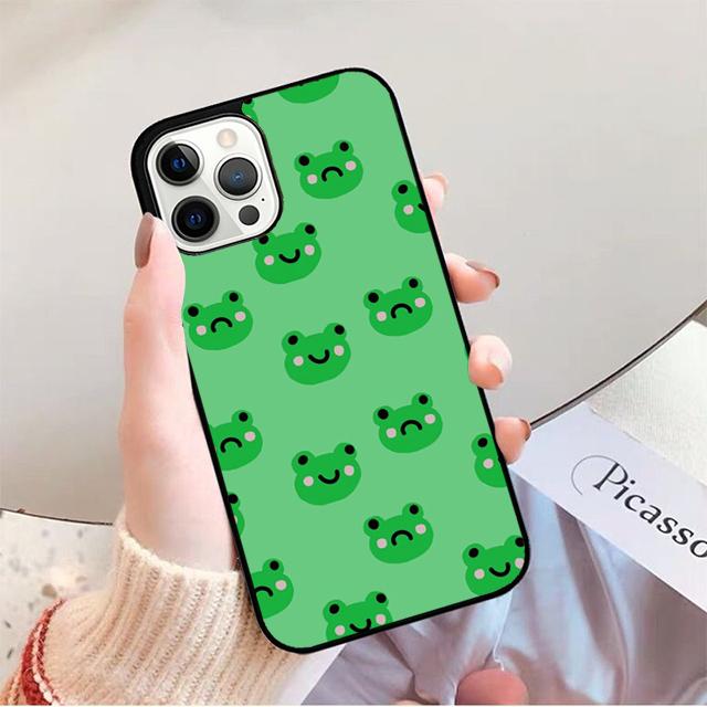 Cute Cartoon Frog Phone Case For iPhone 17 Air 14 13 12 16Pro Max 15  Plus Max Cover Shell Coque