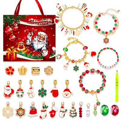 Boîte à bijoux Puzzle de Noël Transfrontalière: Bracelet à perles 24 grilles pour enfants et femmes