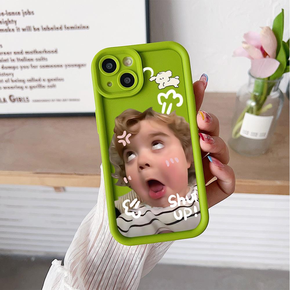 European and American funny rolling eyes girl iPhone mobile phone protective case Apple 15promax matte silicone 17 soft case