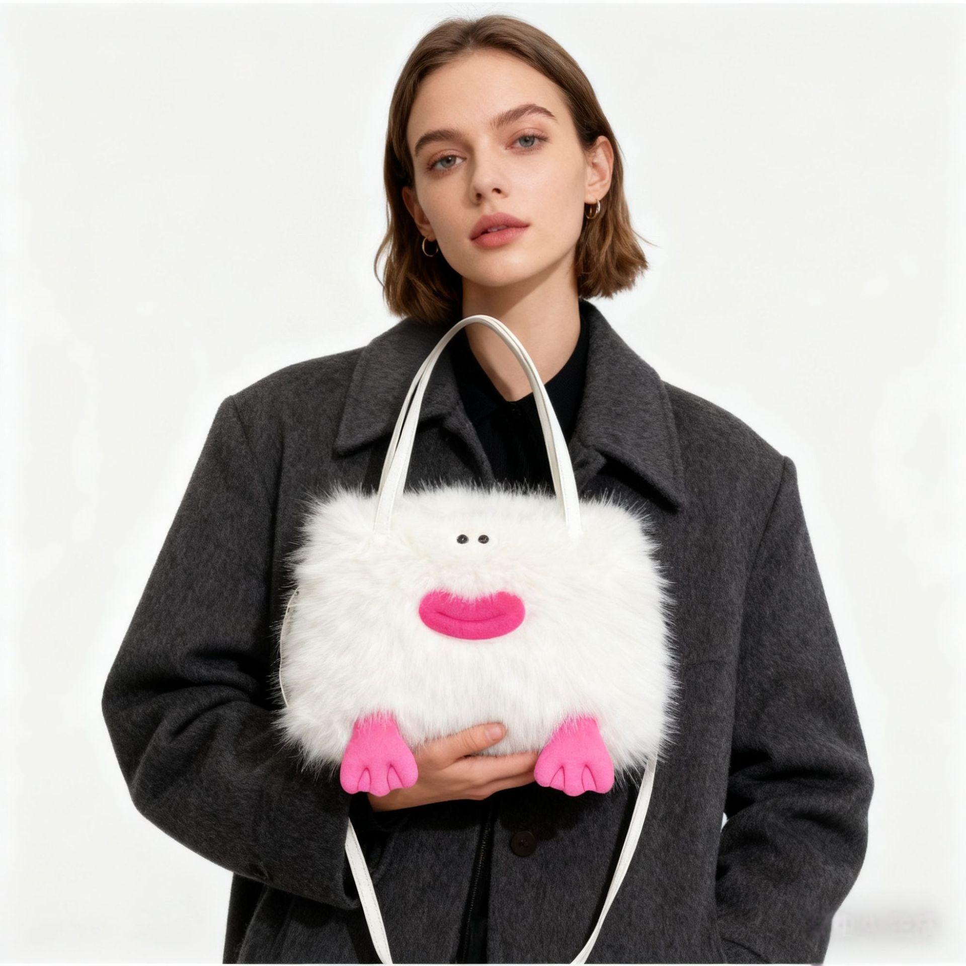 Пушистый кошелек Зимние пушистые сумки для женщин Пушистая сумка-тоут Кошельки из искусственного меха Пушистая наплечная сумка-тоут Сумка-кроссбоди Сумка с верхней ручкой Пушистые сумки-хобо