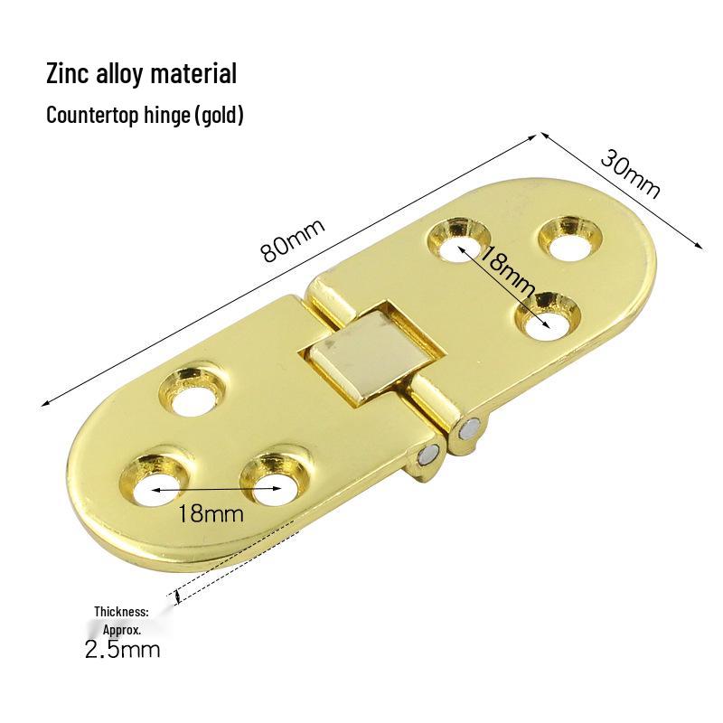 Semicircular Stainless Steel Concealed Folding Door Hinge, Alloy 180° Round Table Top Hinge