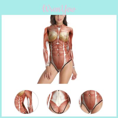 Body Tissue Print Triangle Swimsuit For Women High Elastic Fashionable Pool Wear