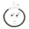 Royal Emerald Jewelry Set - Choker + Ring | Green Stones | Gold Plated