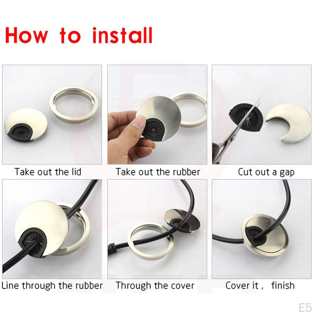 Pack Cable Desk Grommet Cover - 60mm