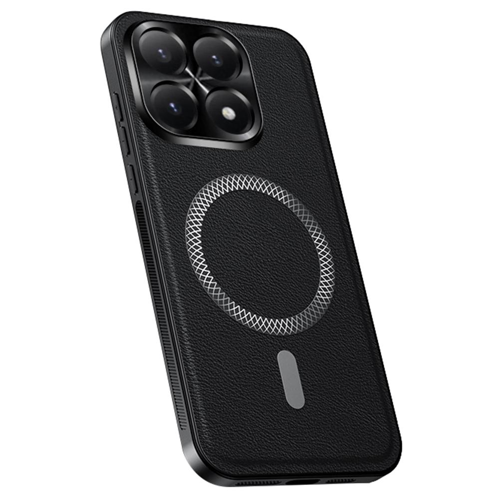 For Xiaomi 15T Magnetic Case PU TPU PC Phone Back Cover with Metal Lens Frame