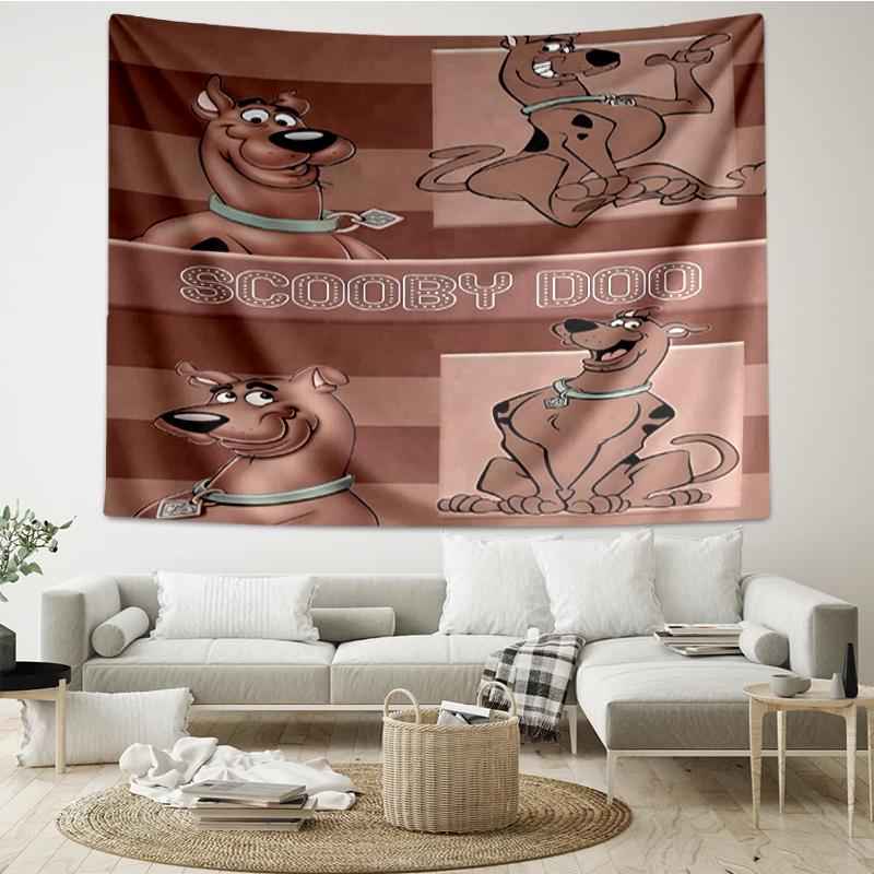 Scooby-Doo Print Tapestry, Backdrop, Easy Setup, Ideal for Bedroom, Office & Living Room, with Aesthetic Wall Hanging Decor.