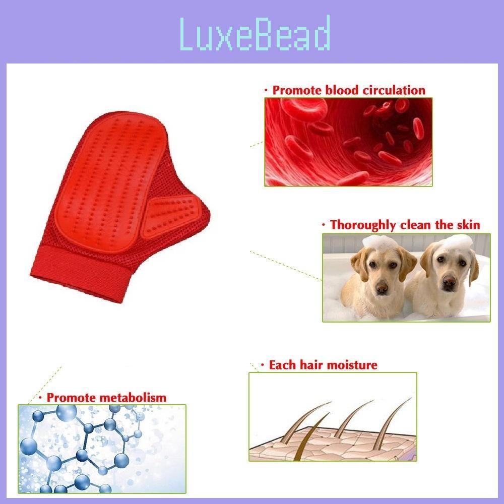 Pet Cat Dog Bath Brush Comb Rubber Glove Hair Fur Massage Massaging Grooming