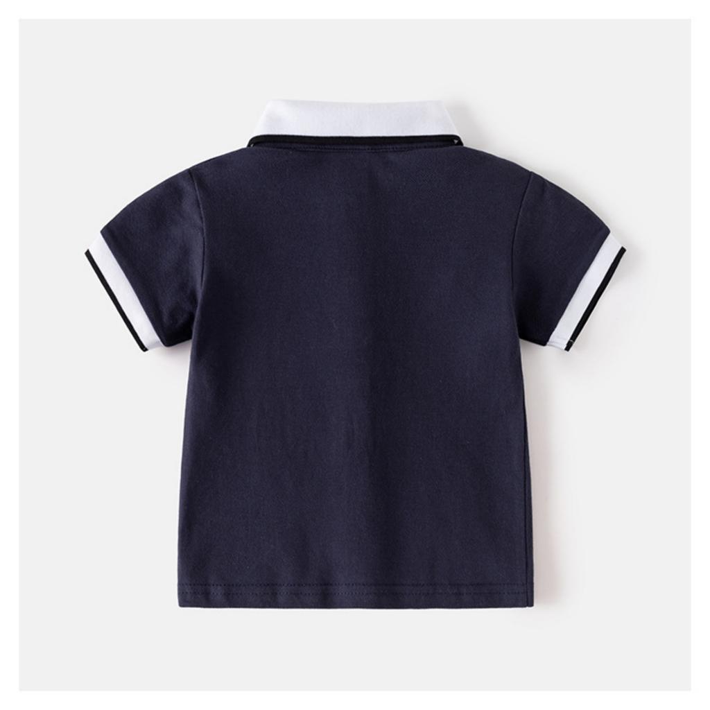 Boys' Short Sleeve Embroidered Top Korean Casual Shirt for Toddlers