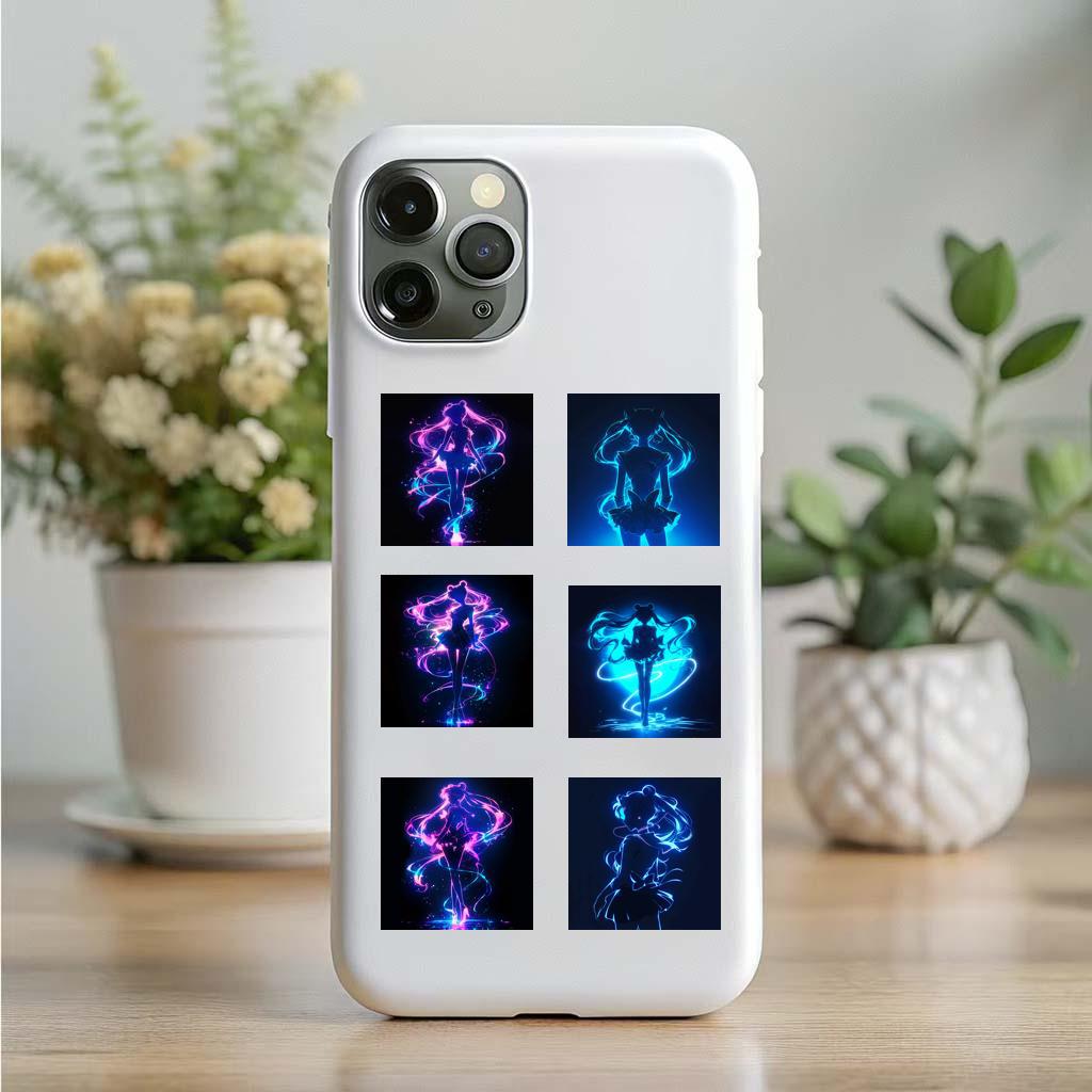 Glow-in-the-Dark Girl Sticker Roll - 500 Waterproof Creative Stickers for Skateboards, Water Bottles, Suitcases, and Diaries